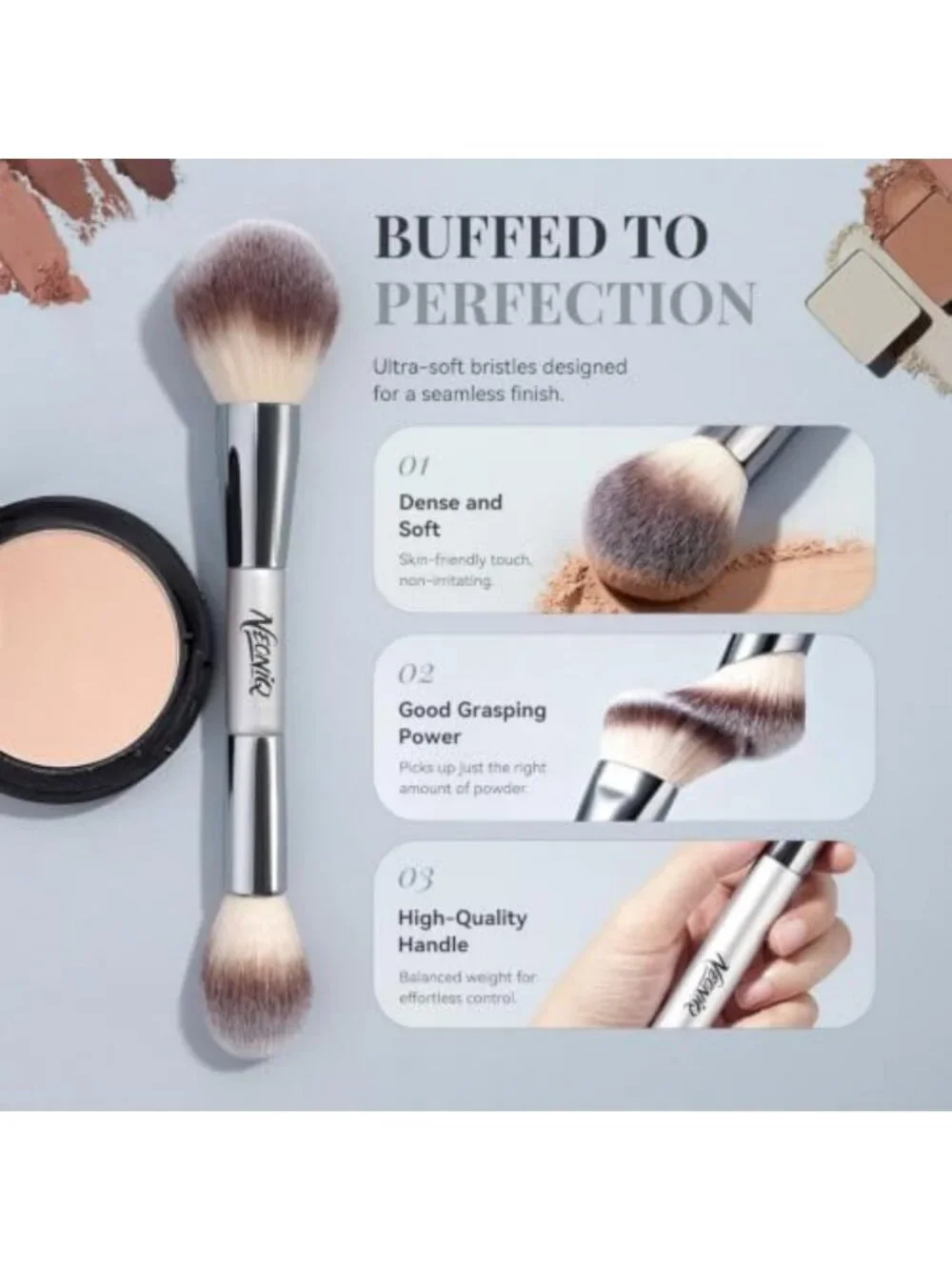 20 Pcs Vegan Makeup Brush Set with Case, Soft Synthetic Brushes for Flawless